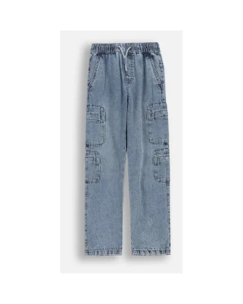 Pantaloni  denim albastru, slim fit, Albastru