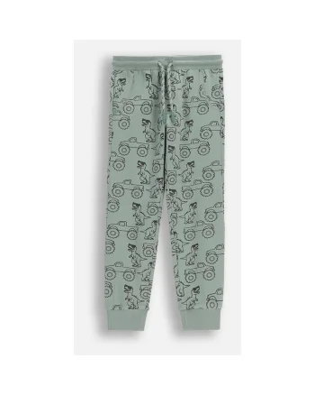 Colanti,  verde, 7 ani, 122 cm, set cu motive dinozauri