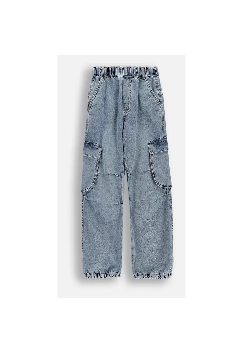 Pantaloni copii  jogger denim, albastru, Albastru