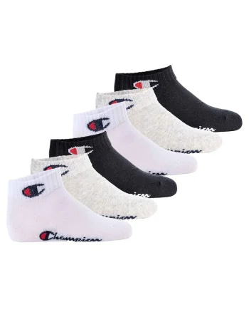Set de sosete scurte cu logo - 6 perechi, Negru, Gri, Alb,