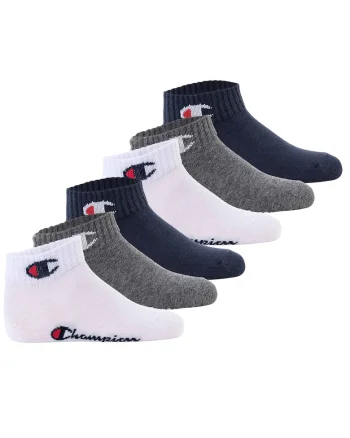 Set de sosete scurte cu logo - 6 perechi, Gri, Alb, Albastru,