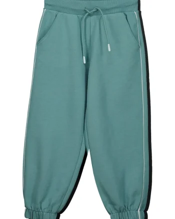 Pantaloni de trening din bumbac cu snur in talie, Verde deschis