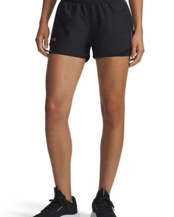 Pantaloni scurti 2in1 pentru antrenament Tech Play Up, Negru/Roz