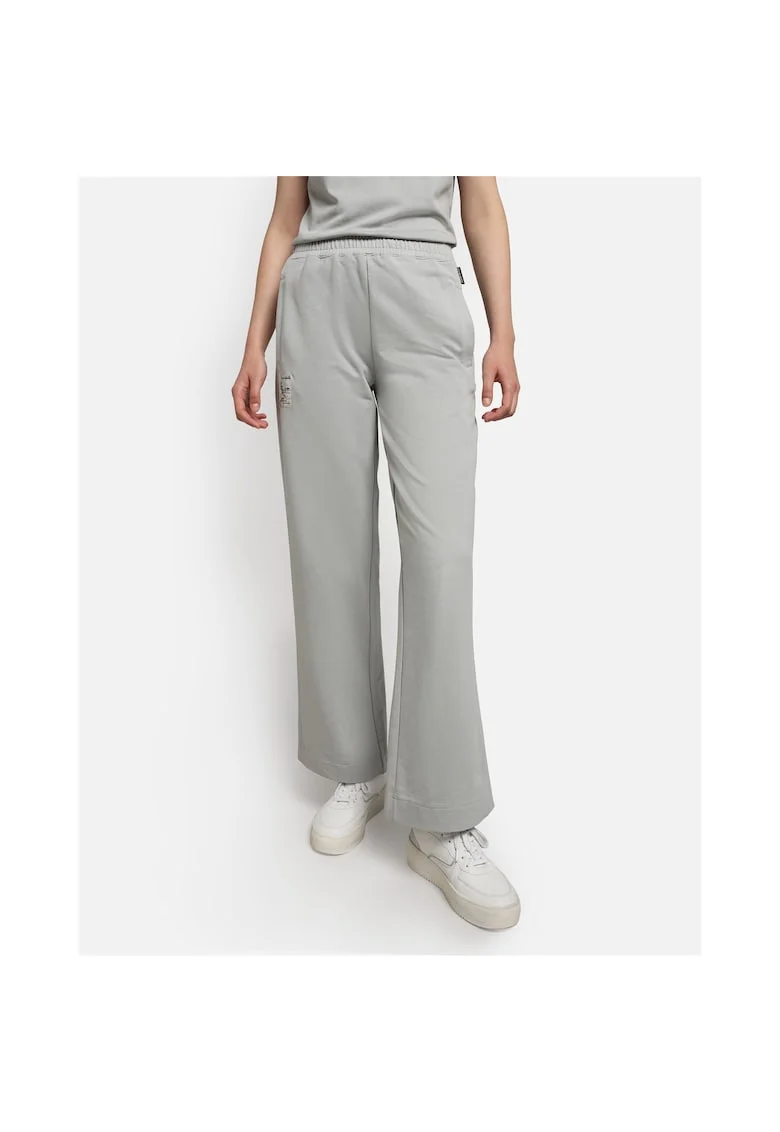 Pantaloni din amestec de bumbac cu talie medie,