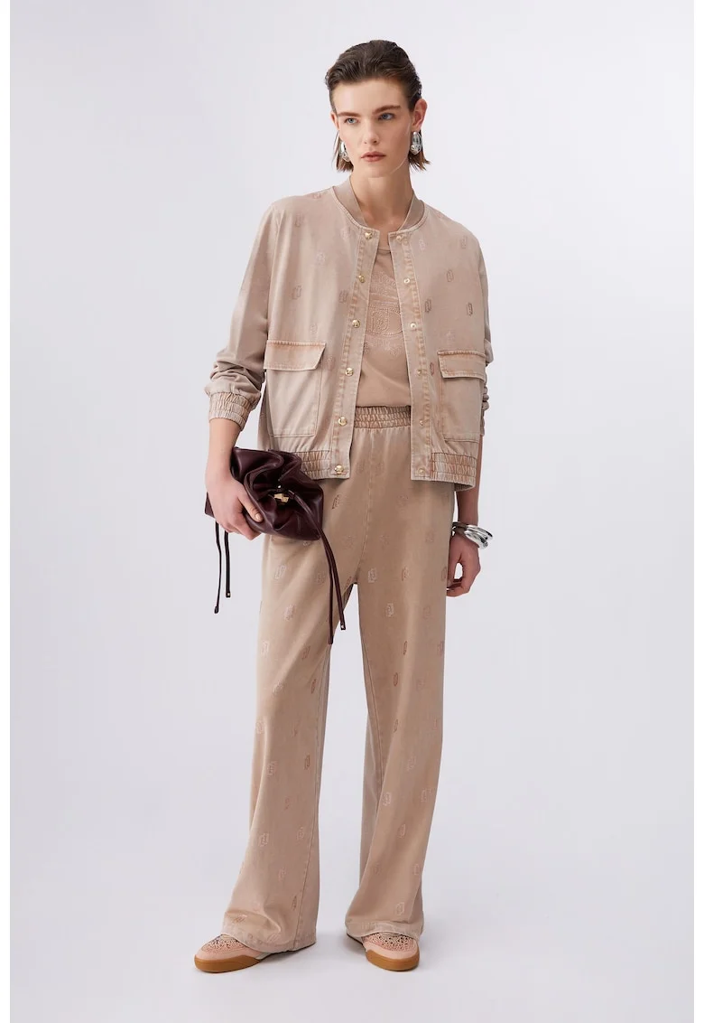 Jacheta bomber de denim, Bej