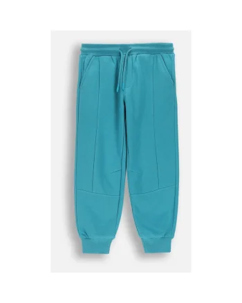 Pantaloni de trening  set pentru baieti turcoaz cu motiv animalier,