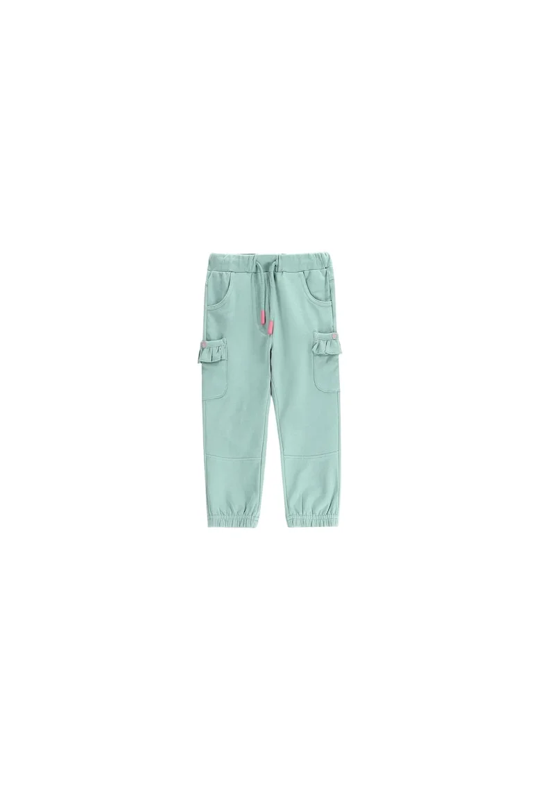Pantaloni sport fete,  bumbac, verde