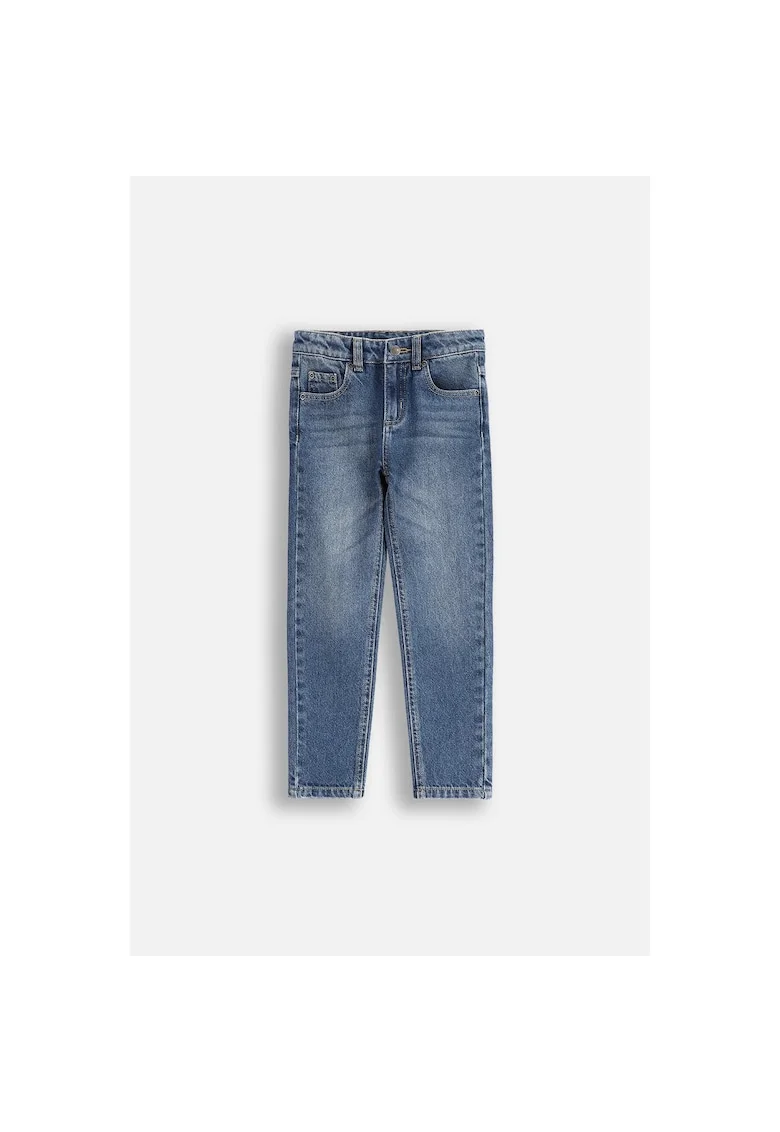 Blugi slim fit cu aspect prespalat si talie ajustabila