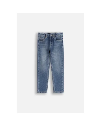 Blugi slim fit cu aspect prespalat si talie ajustabila