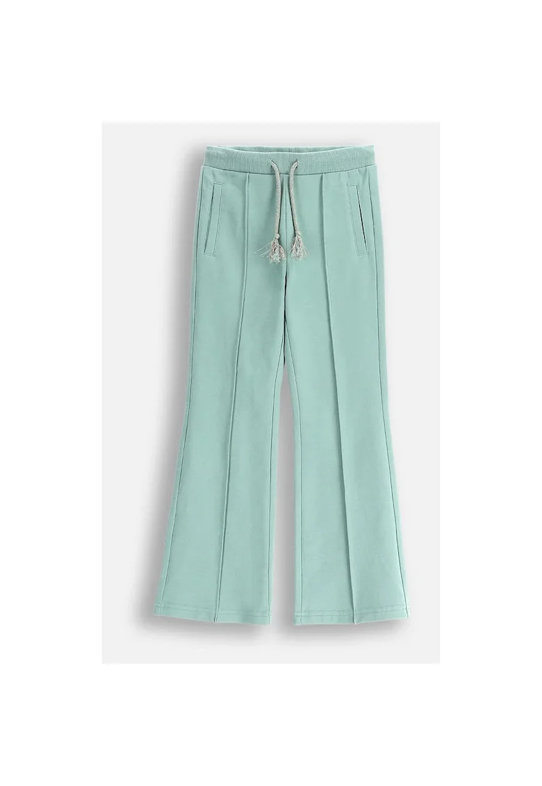 Pantaloni sport,  WC5120101DGK-027, bumbac, croiala evazata, snur reglabil, verde