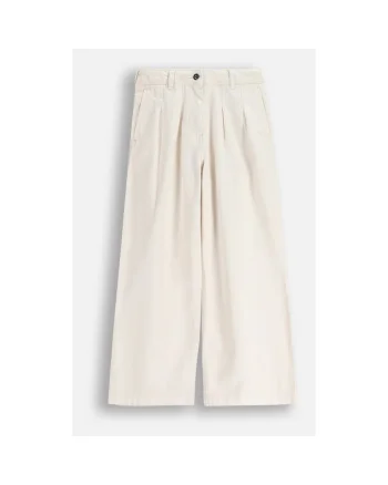 Pantaloni copii,  Jeans cu craci largi, Ecru,