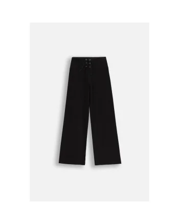 Pantaloni copii,  bumbac, negru, cu sireturi