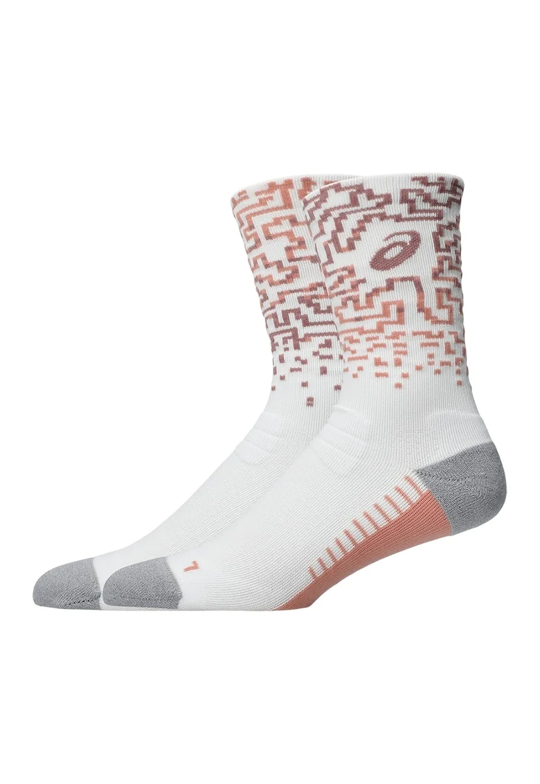 Sosete scurte unisex, pentru alergare, Alb/Roz somon