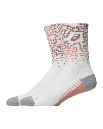 Sosete scurte unisex, pentru alergare, Alb/Roz somon