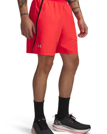 Pantaloni scurti pentru alergare Launch 7'', Negru/Rosu vermillion