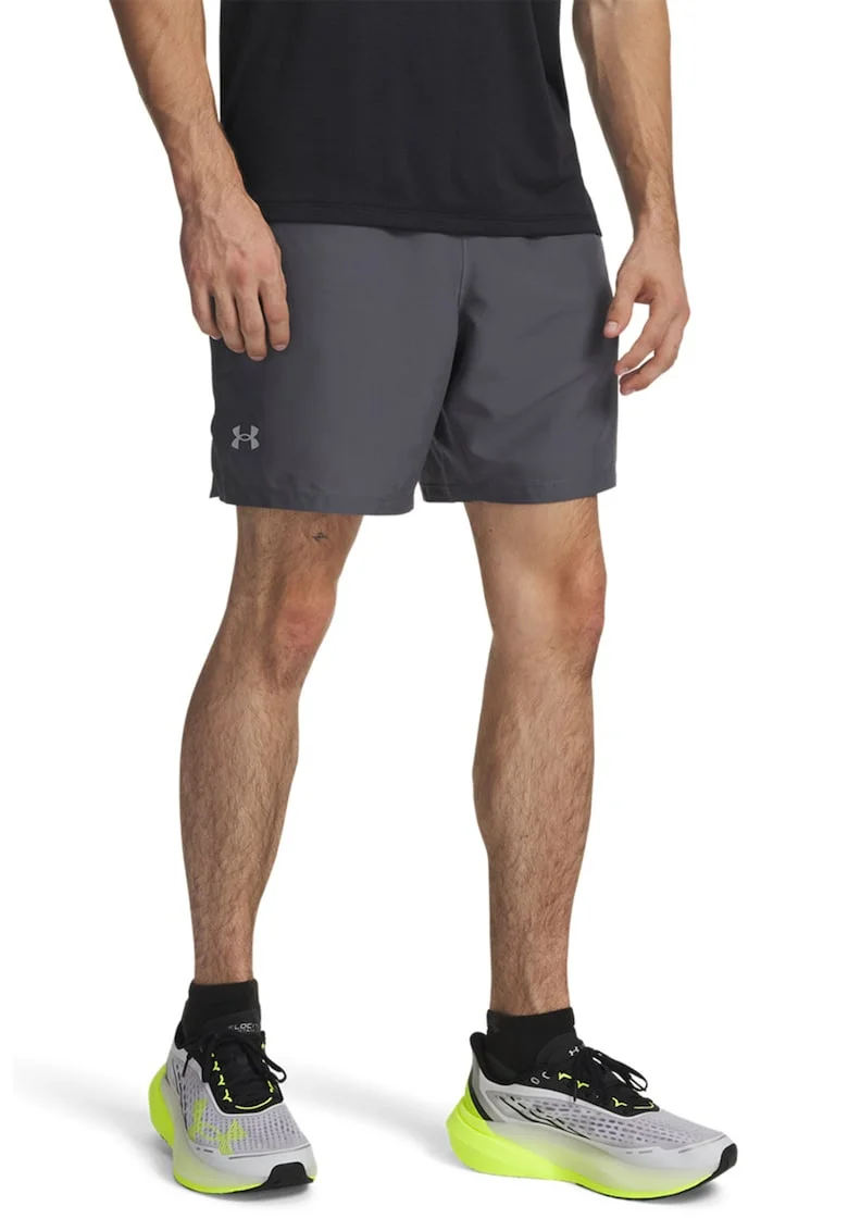Pantaloni scurti pentru alergare Launch 7'', Alb/Gri inchis