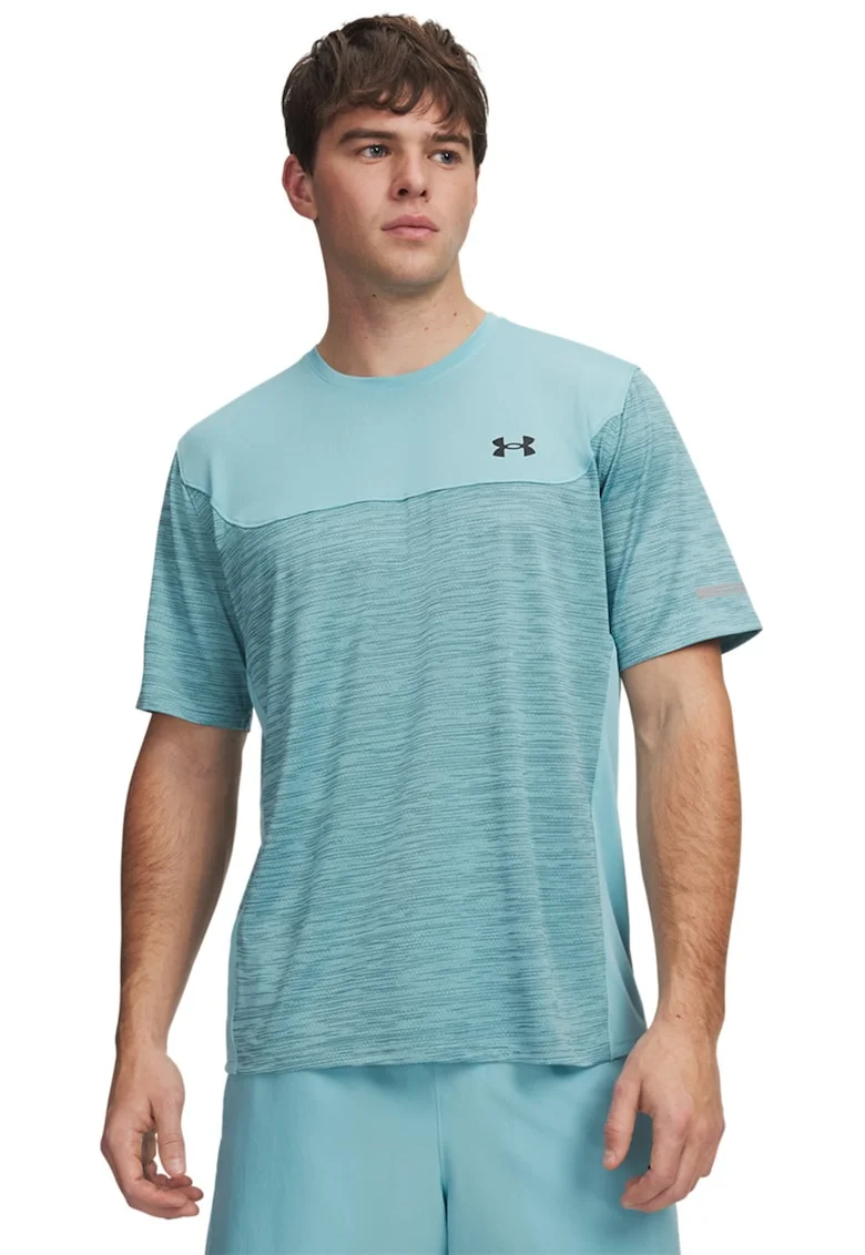 Tricou lejer imprimeu logo, pentru fitness Tech Utility, Albastru pastel/Negru