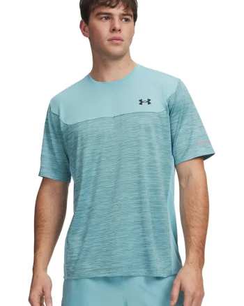 Tricou lejer imprimeu logo, pentru fitness Tech Utility, Albastru pastel/Negru