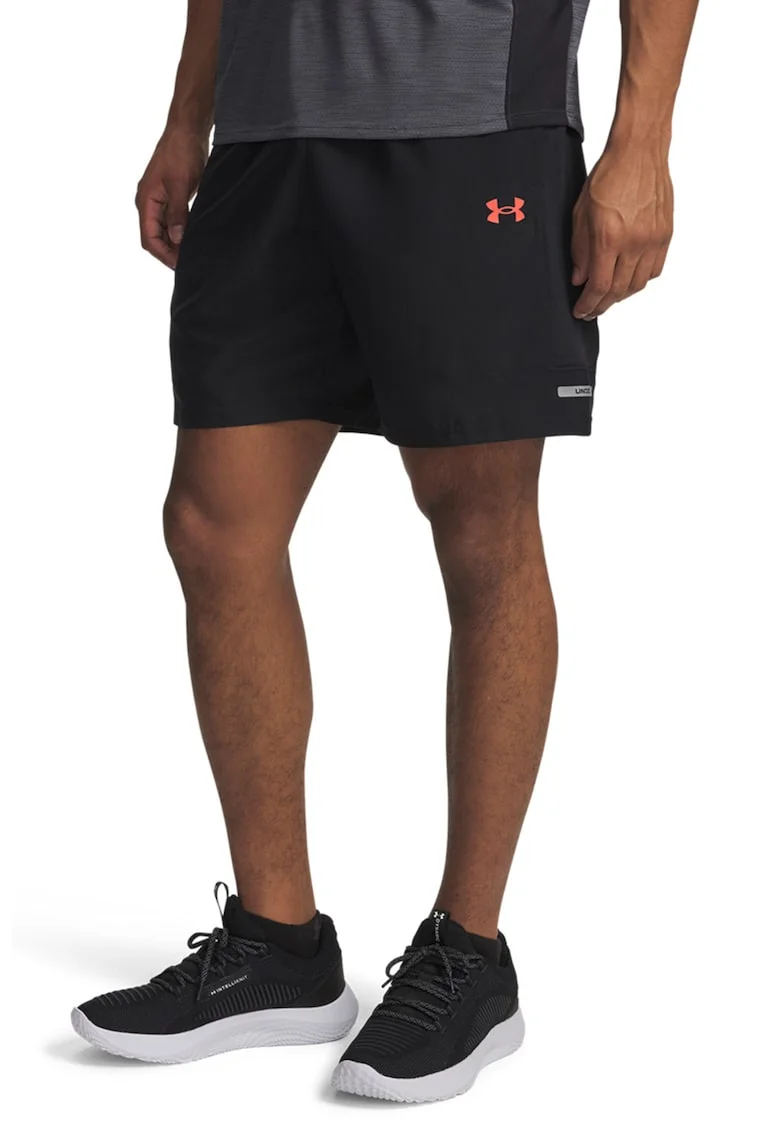 Pantaloni scurti cu croiala lejera si talie elastica, pentru fitness Tech Utility, Rosu/Negru