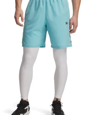 Pantaloni scurti cu croiala lejera si talie elastica, pentru fitness Tech Utility, Negru/Turcoaz