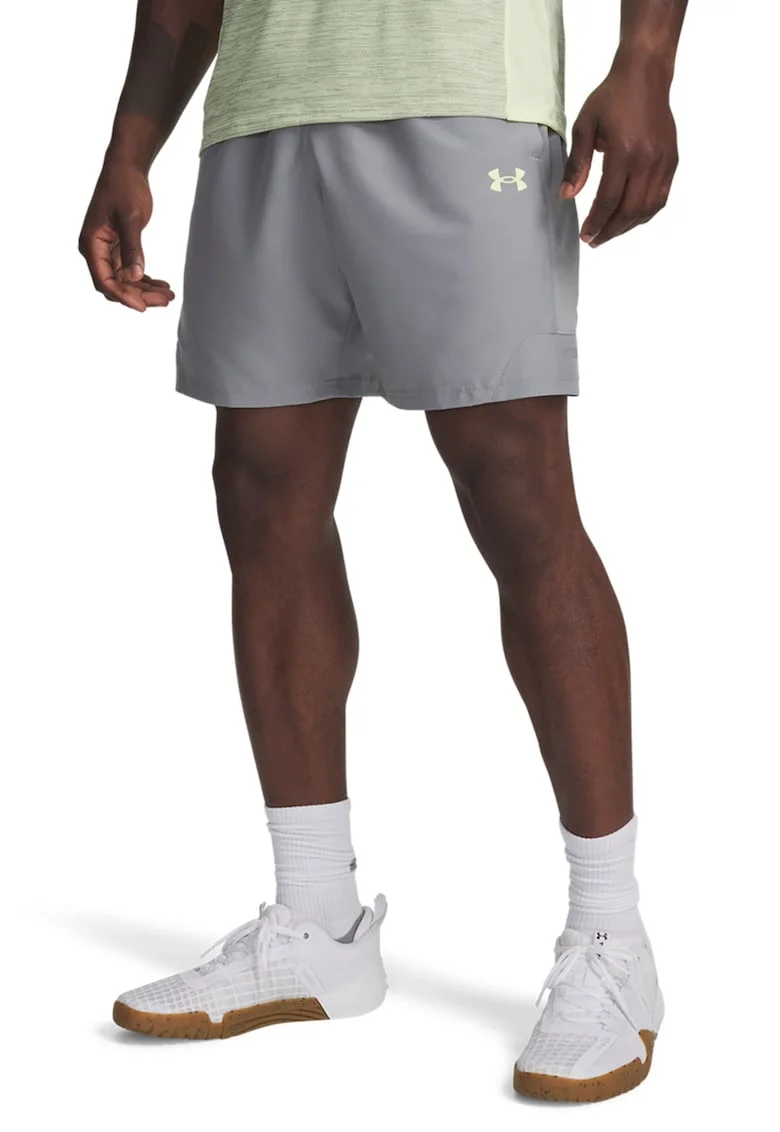 Pantaloni scurti cu croiala lejera si talie elastica, pentru fitness Tech Utility, Gri/Mint