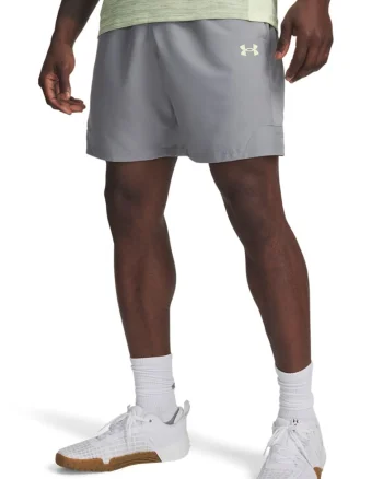 Pantaloni scurti cu croiala lejera si talie elastica, pentru fitness Tech Utility, Gri/Mint