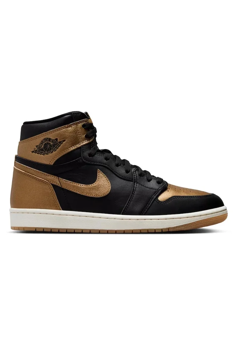 AIR JORDAN 1 RETRO HI OG, piele negru, Negru