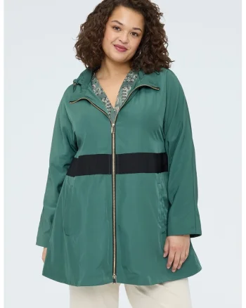 Jacheta cu fermoar si gluga, Verde aquamarin
