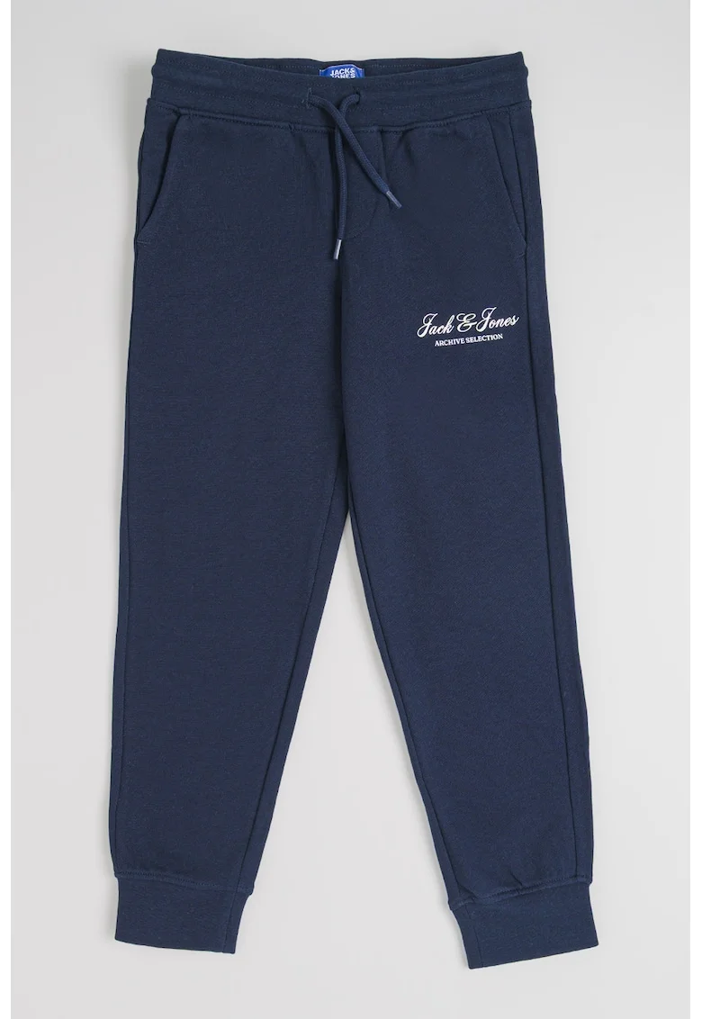 Pantaloni de trening cu snur de ajustare si buzunare laterale, Bleumarin