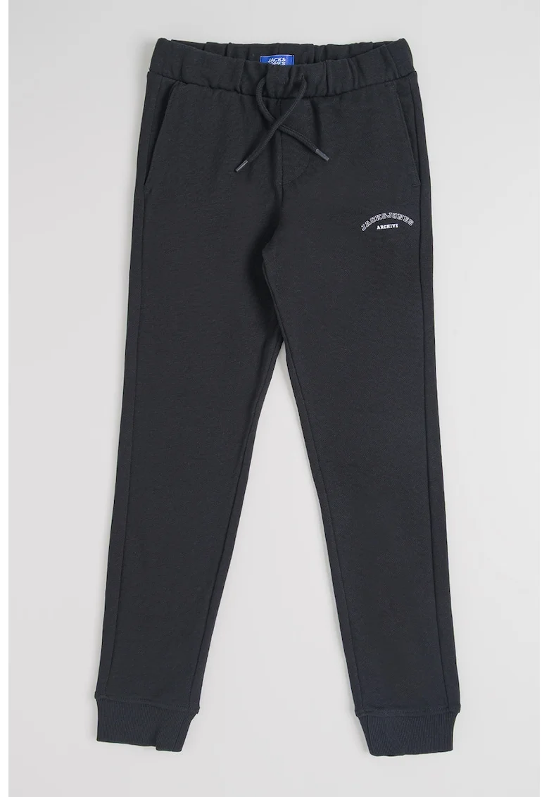 Pantaloni de trening cu snur de ajustare si buzunare oblice, Negru