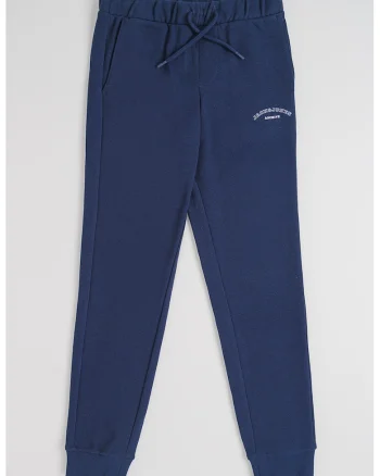 Pantaloni de trening cu snur de ajustare si buzunare oblice, Bleumarin