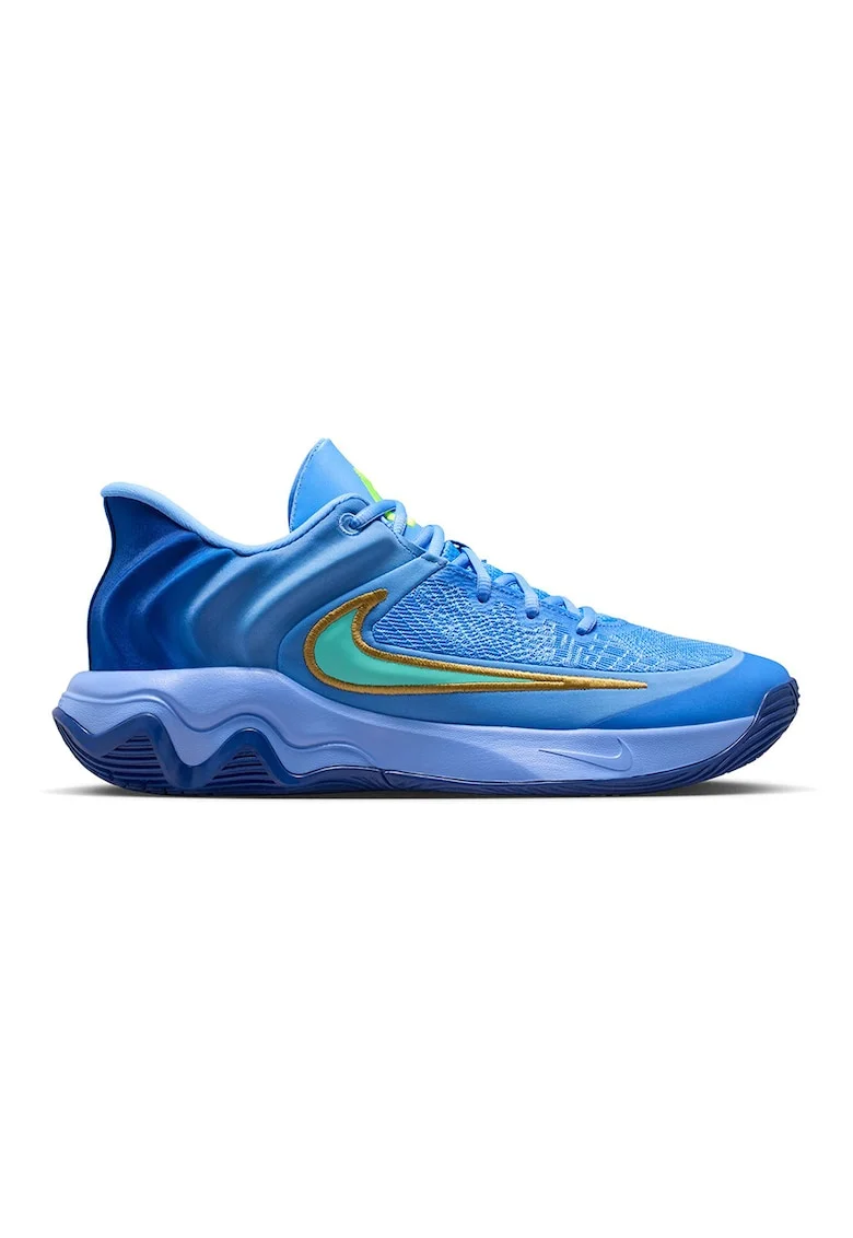 Pantofi Giannis Immortality 4 cu logo contrastant, pentru baschet, Albastru royal