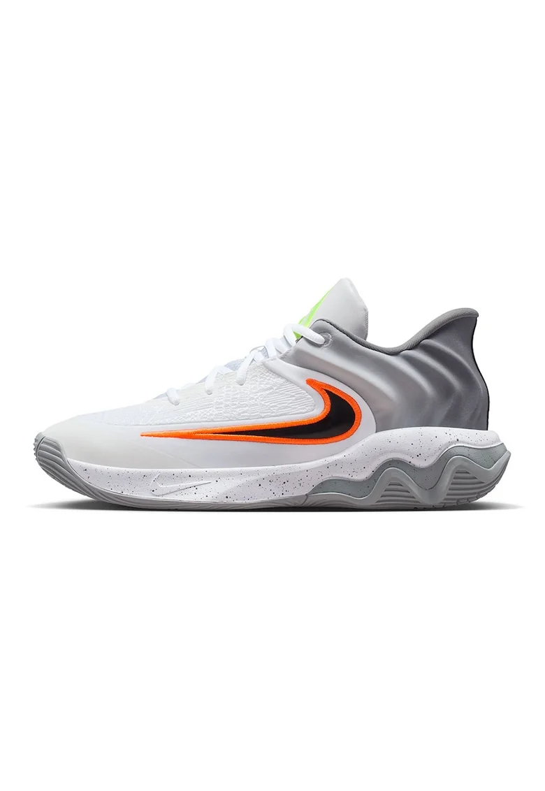 Pantofi Giannis Immortality 4 cu logo contrastant, pentru baschet, Alb/Gri