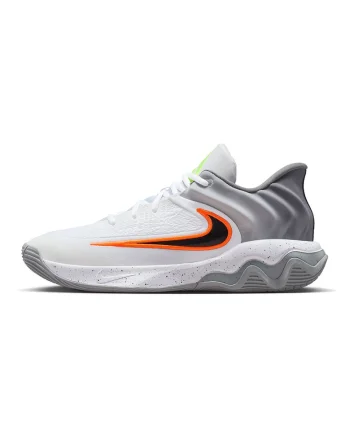 Pantofi Giannis Immortality 4 cu logo contrastant, pentru baschet, Alb/Gri