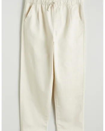 Pantaloni drepti cu snur, Crem