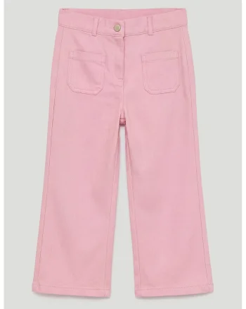 Pantaloni de bumbac cu buzunare, Roz pastel