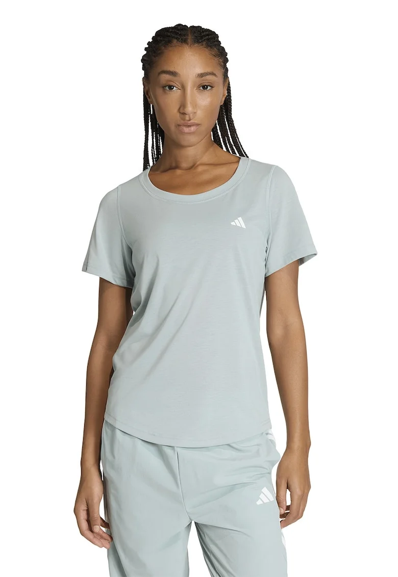 Tricou cu decolteu rotund pentru fitness, Verde pal