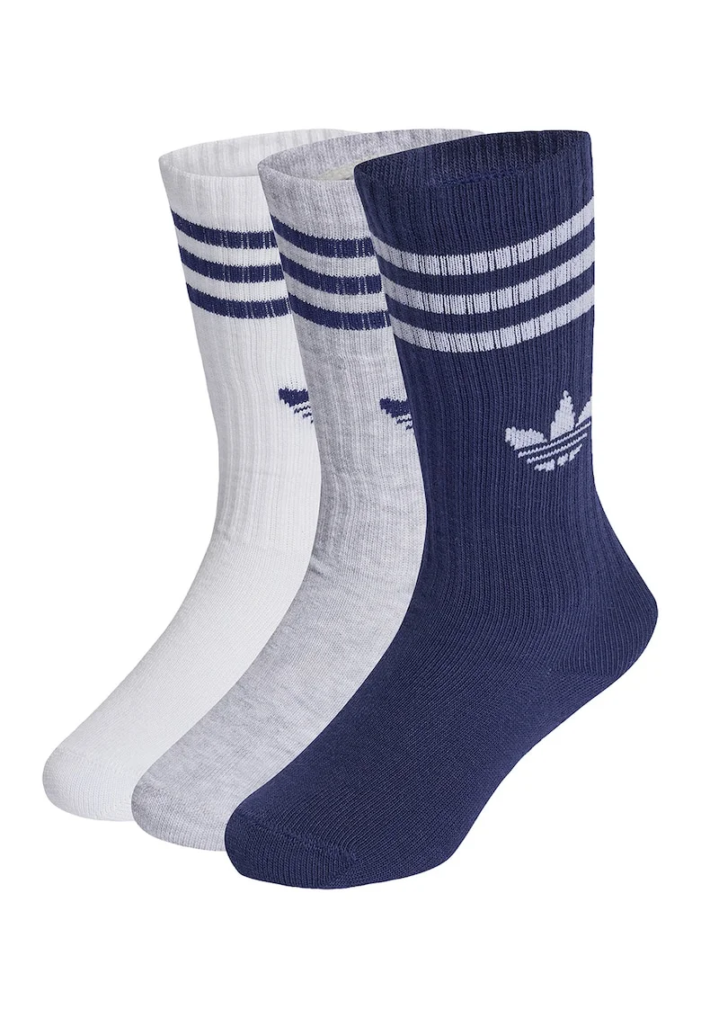 Set de sosete lungi 3-Stripes - 6 perechi, Alb/Gri deschis/Albastru inchis