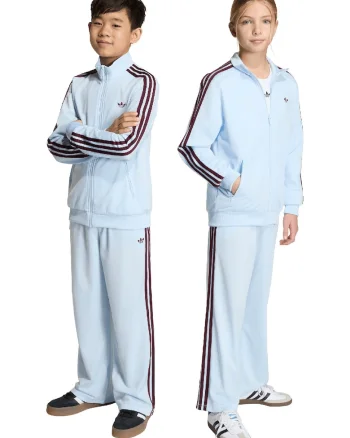 Pantaloni de trening cu croiala ampla si logo, Rosu inchis/Albastru deschis