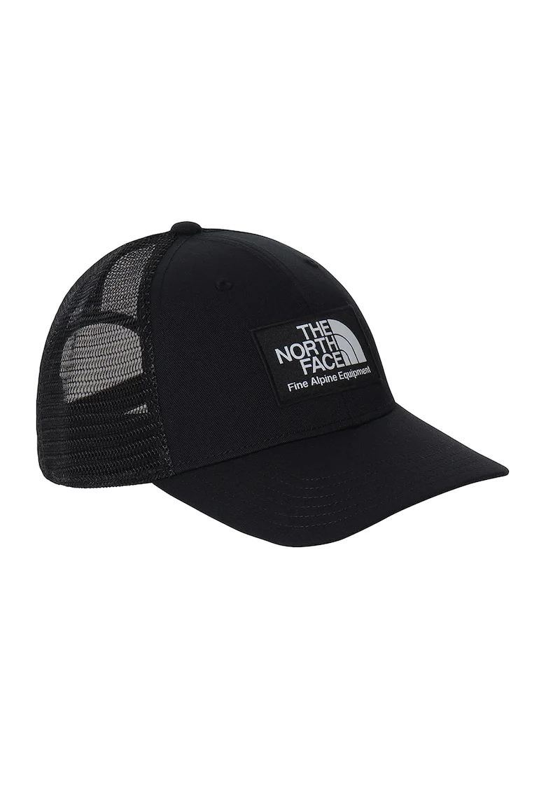 Sapca trucker cu logo pentru drumetii, Negru
