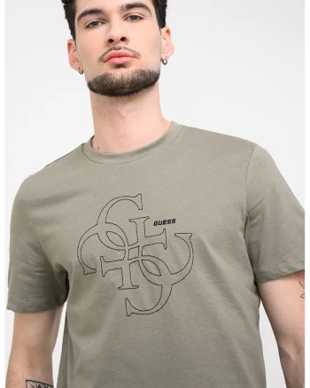 Tricou de bumbac cu imprimeu logo, Negru/Kaki