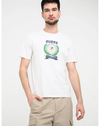 Tricou din bumbac cu logo, Alb/Verde