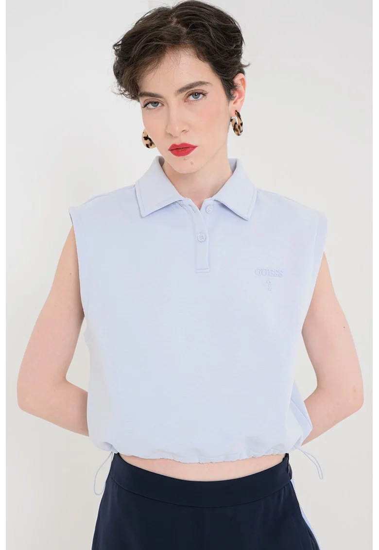 Tricou polo croo, fara maneci, Albastru deschis