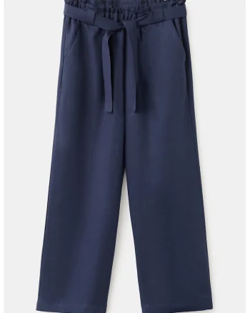 Pantaloni ampli de lyocell, Bleumarin