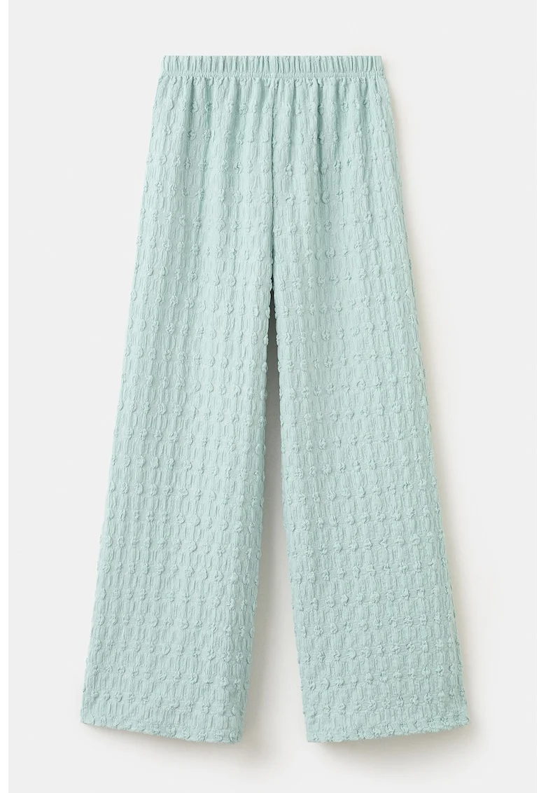 Pantaloni vaporosi texturati, Verde pal