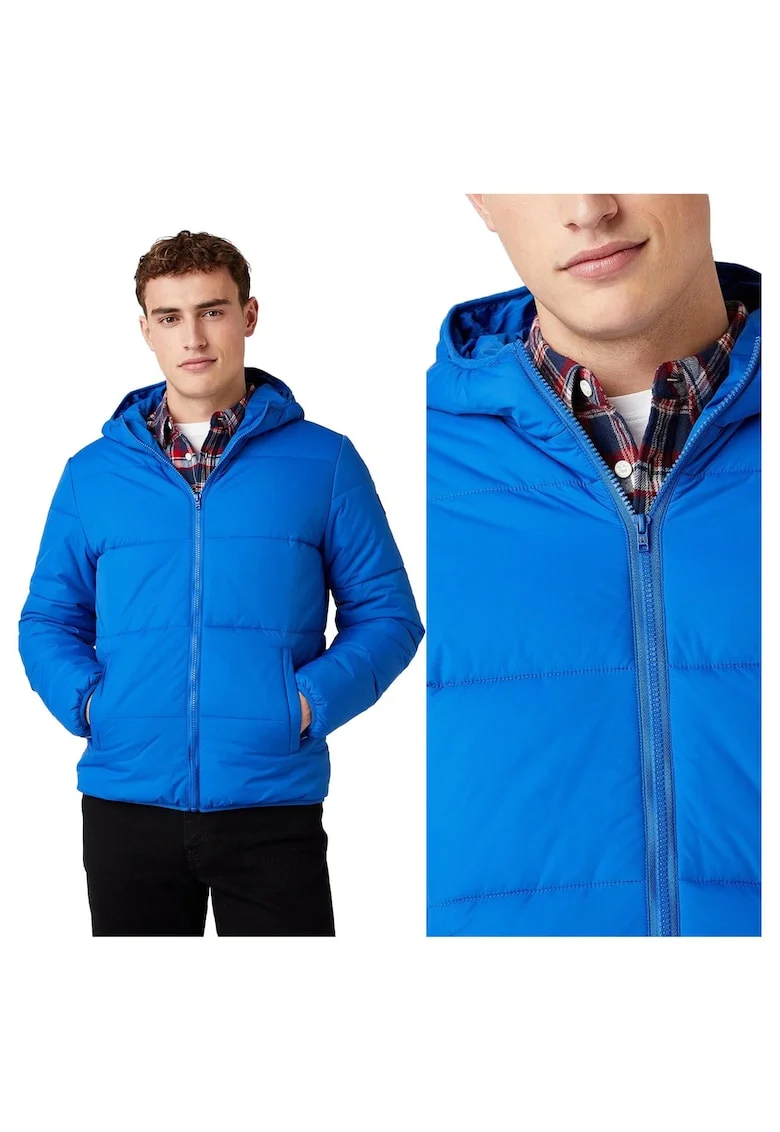 Jacheta Barbati,  The Puffer, Regular Fit, Design Clasic, Maneci Lungi, 2 Buzunare, Cu Fermoar, Bumbac, 3XL INTL, Albastru