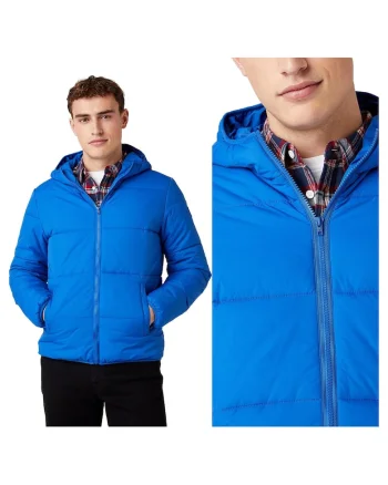 Jacheta Barbati,  The Puffer, Regular Fit, Design Clasic, Maneci Lungi, 2 Buzunare, Cu Fermoar, Bumbac, 3XL INTL, Albastru