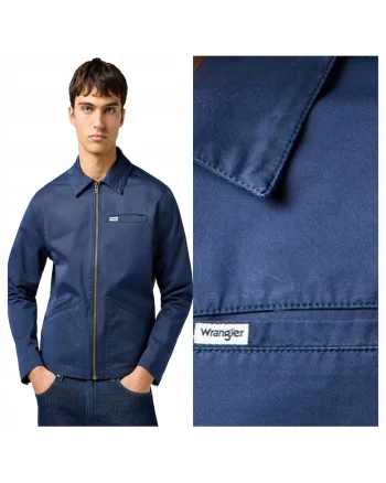 Jacheta Barbati,  Rodeo Utility Jacket, Regular Fit, Design Clasic, Maneci Lungi, 2 Buzunare, Cu Fermoar, Bumbac, M INTL, Albastru