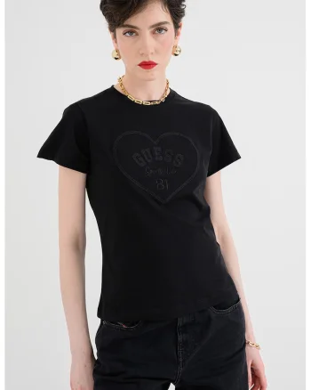 Tricou din bumbac cu logo discret, Negru