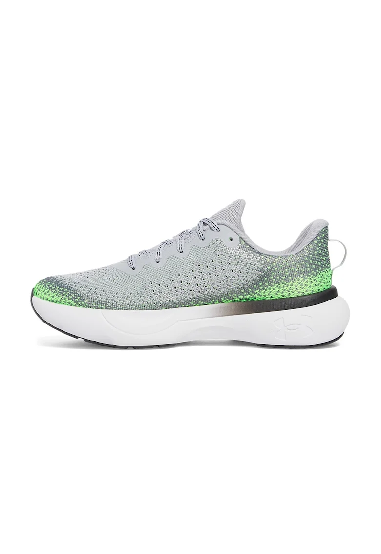 Pantofi Infinite din tricot, pentru alergare, Gri deschis/Negru stins/Verde lime